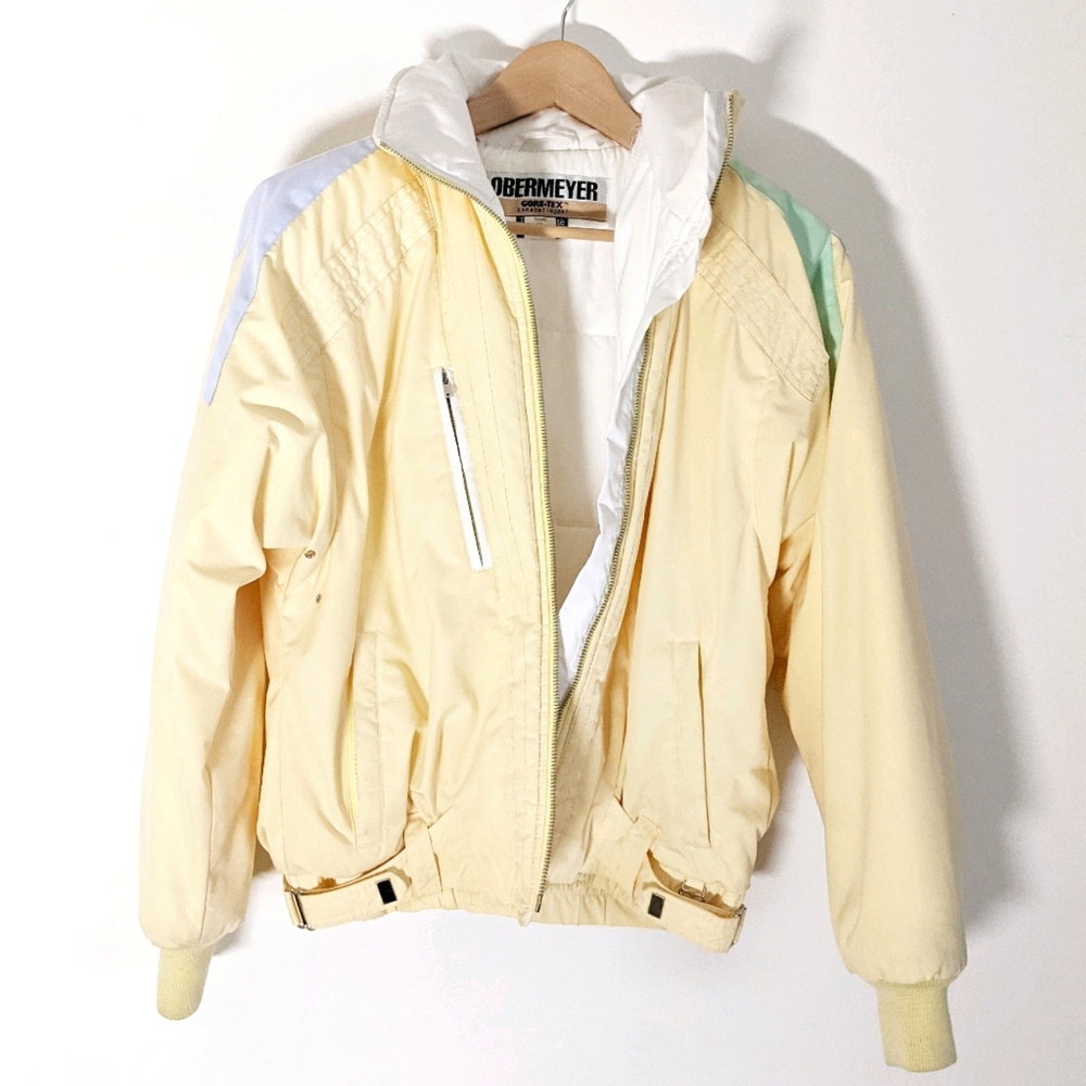 VTG OBERMEYER Silver Song Pastel Retro Puffer Bomber